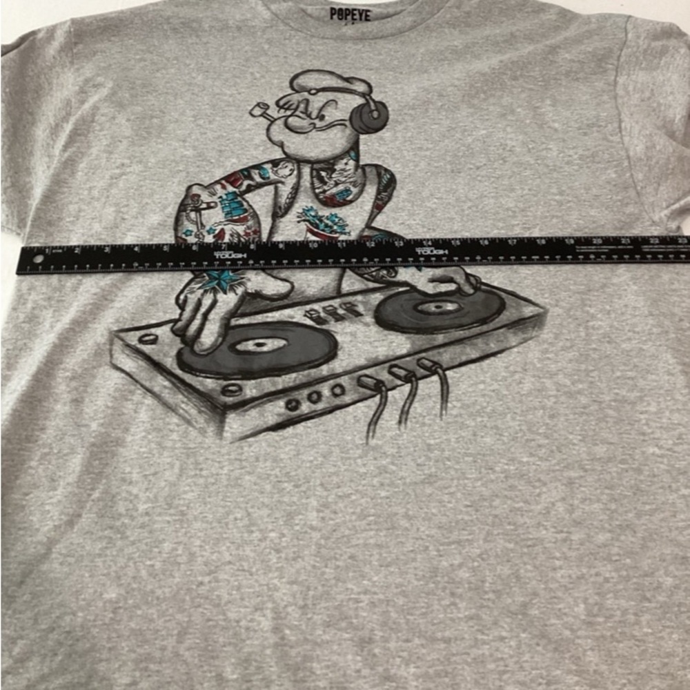 Popeye T-Shirt Men’s Size XL Color Gray King DJ Features Syndicate Graphics - Picture 4 of 5